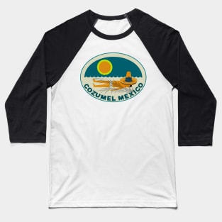 Cozumel Mexico Vintage Style Travel Beach Ocean Vacation Baseball T-Shirt